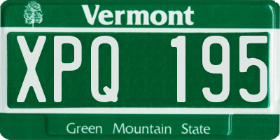 VT license plate XPQ195