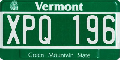 VT license plate XPQ196