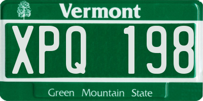VT license plate XPQ198