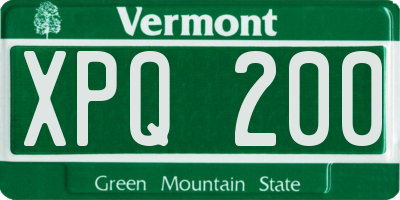 VT license plate XPQ200