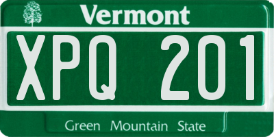 VT license plate XPQ201