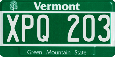 VT license plate XPQ203
