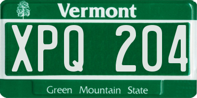 VT license plate XPQ204