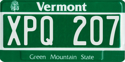 VT license plate XPQ207