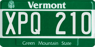 VT license plate XPQ210