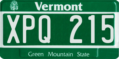 VT license plate XPQ215