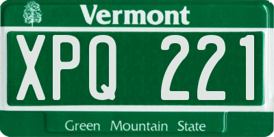 VT license plate XPQ221