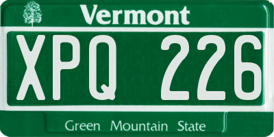 VT license plate XPQ226