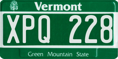 VT license plate XPQ228