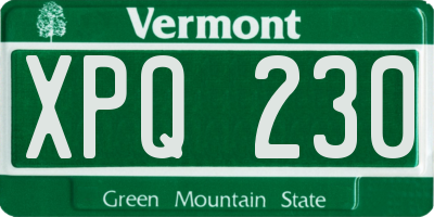 VT license plate XPQ230