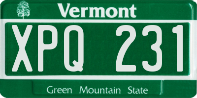 VT license plate XPQ231
