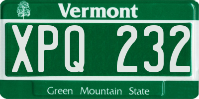 VT license plate XPQ232