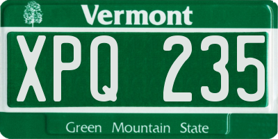 VT license plate XPQ235