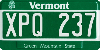 VT license plate XPQ237