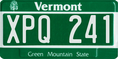 VT license plate XPQ241