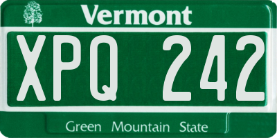 VT license plate XPQ242