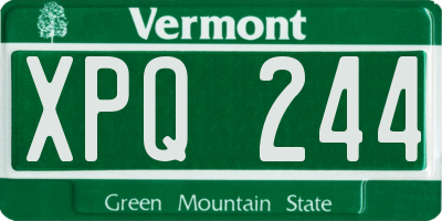 VT license plate XPQ244