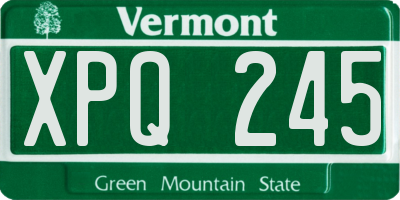 VT license plate XPQ245