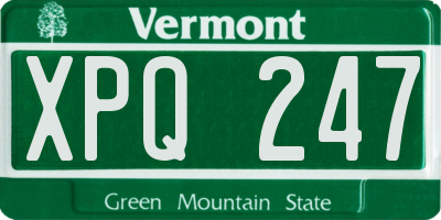 VT license plate XPQ247