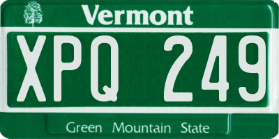 VT license plate XPQ249