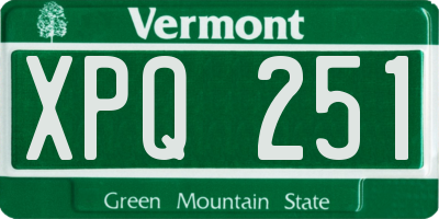 VT license plate XPQ251