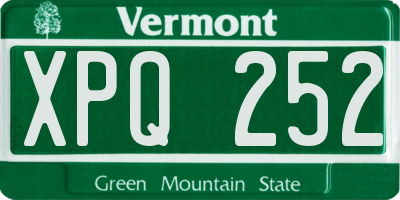 VT license plate XPQ252