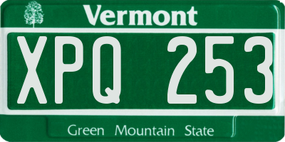 VT license plate XPQ253