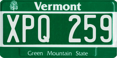 VT license plate XPQ259
