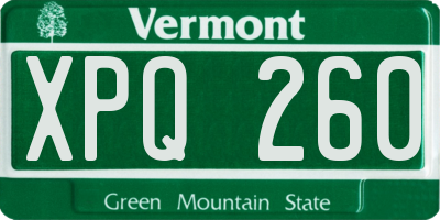 VT license plate XPQ260