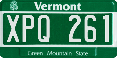 VT license plate XPQ261