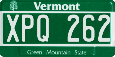 VT license plate XPQ262