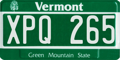 VT license plate XPQ265