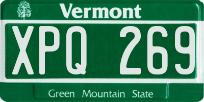 VT license plate XPQ269
