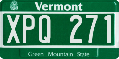 VT license plate XPQ271