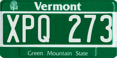 VT license plate XPQ273