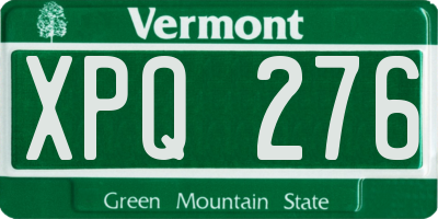 VT license plate XPQ276