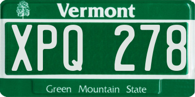 VT license plate XPQ278