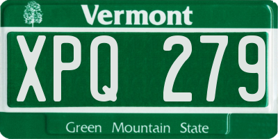 VT license plate XPQ279