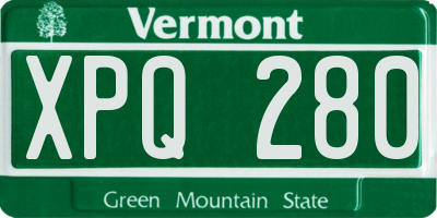 VT license plate XPQ280