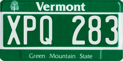 VT license plate XPQ283