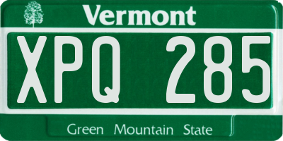 VT license plate XPQ285