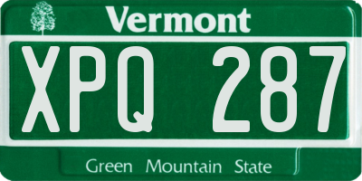 VT license plate XPQ287