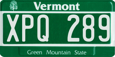 VT license plate XPQ289
