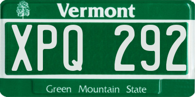 VT license plate XPQ292