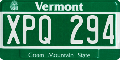 VT license plate XPQ294