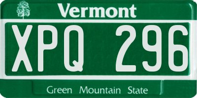 VT license plate XPQ296