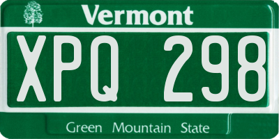 VT license plate XPQ298