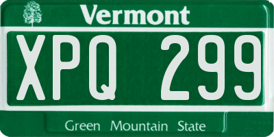 VT license plate XPQ299