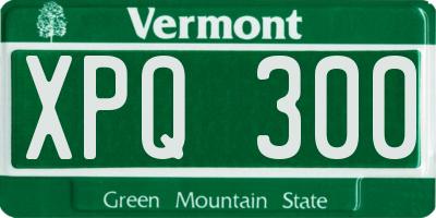 VT license plate XPQ300