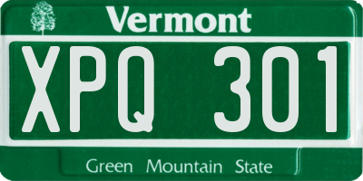 VT license plate XPQ301